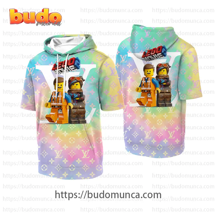 Louis vuitton and the lego movie couple hooded short sleeve t-shirt gift uninque for kid man women